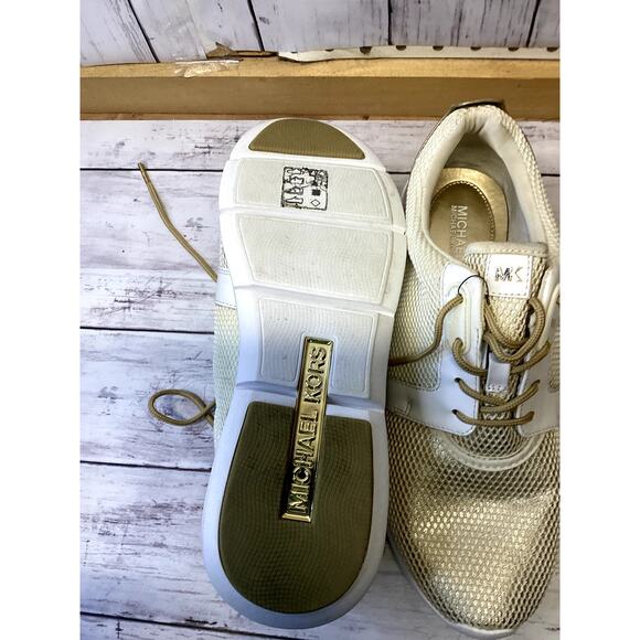 Michael Kors Women Sneakers Amandas Size 10 Off White - Picture 2 of 4